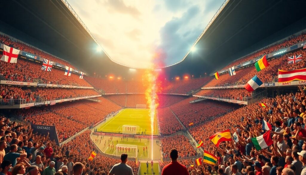 Сравнение фанатских культур Англии и Испании - иллюстрация