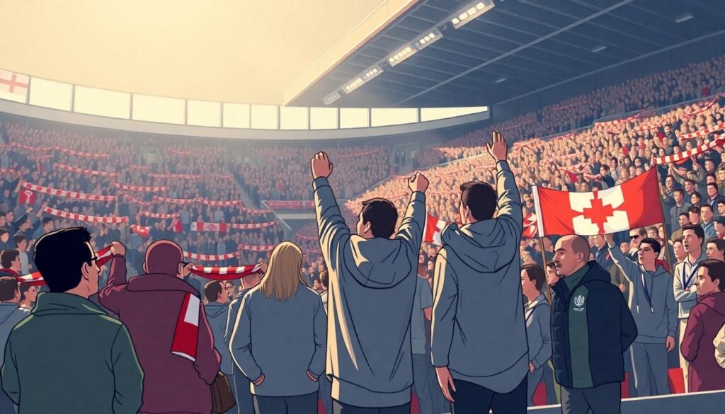 Сравнение фанатских культур Англии и Испании - иллюстрация