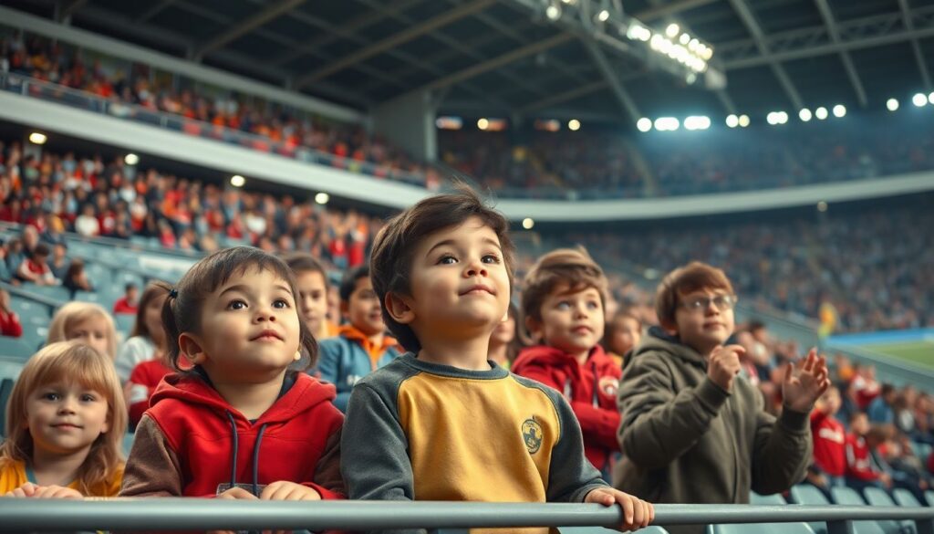 Обучение молодых болельщиков основам поведения на стадионе - иллюстрация